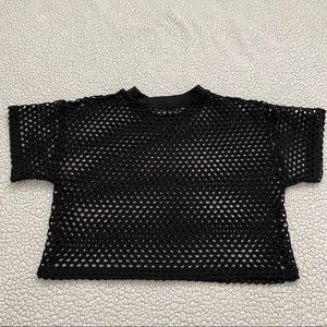 Forever 21 Black Mesh Crop Top